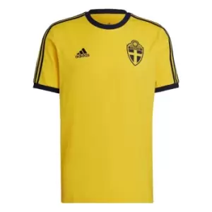 Image of adidas Sweden 3-Stripes T-Shirt Mens - Yellow