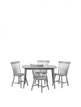 Image of Julian Bowen Torino 120 Cm Dining Table + 4 Chairs - Grey