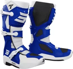 Image of Shot Race 6 Motocross Boots, white-blue, Size 45, white-blue, Size 45