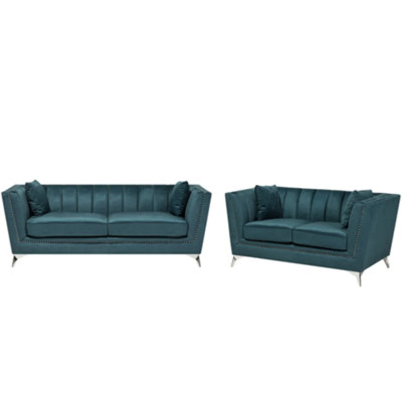 Image of Beliani Living Room Set 5 Seater Gaula Velvet Teal