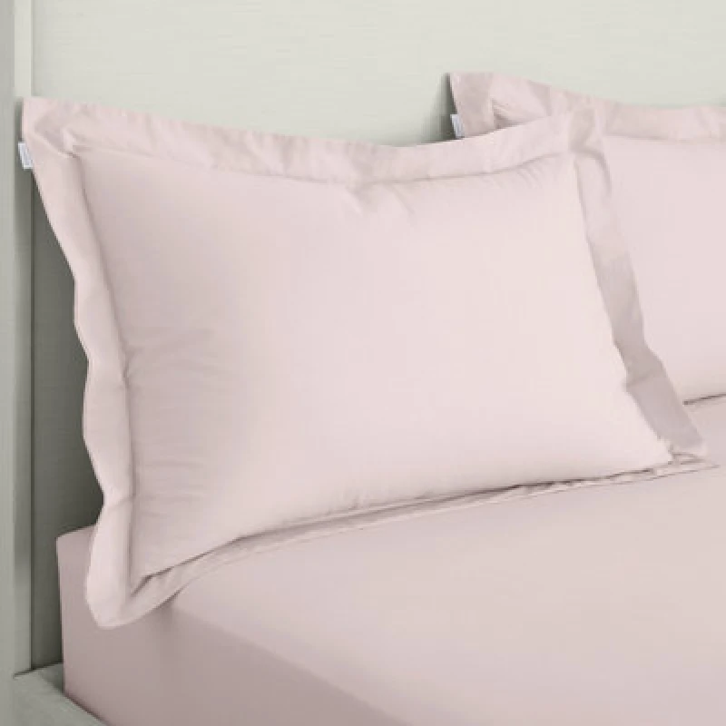 Image of Bianca '200 Thread Count Cotton Percale' Oxford Pillowcases Pink