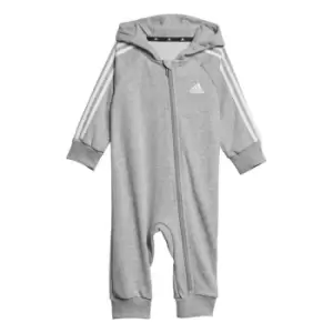 Image of adidas 3 Stripe Fleece Romper Unisex Babies - Grey