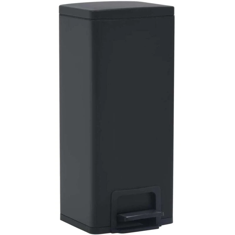 Image of VIDAXL Vidaxl - Dustbin with Pedal Anti-fingerprint 30L Black Stainless Steel 8720286320907