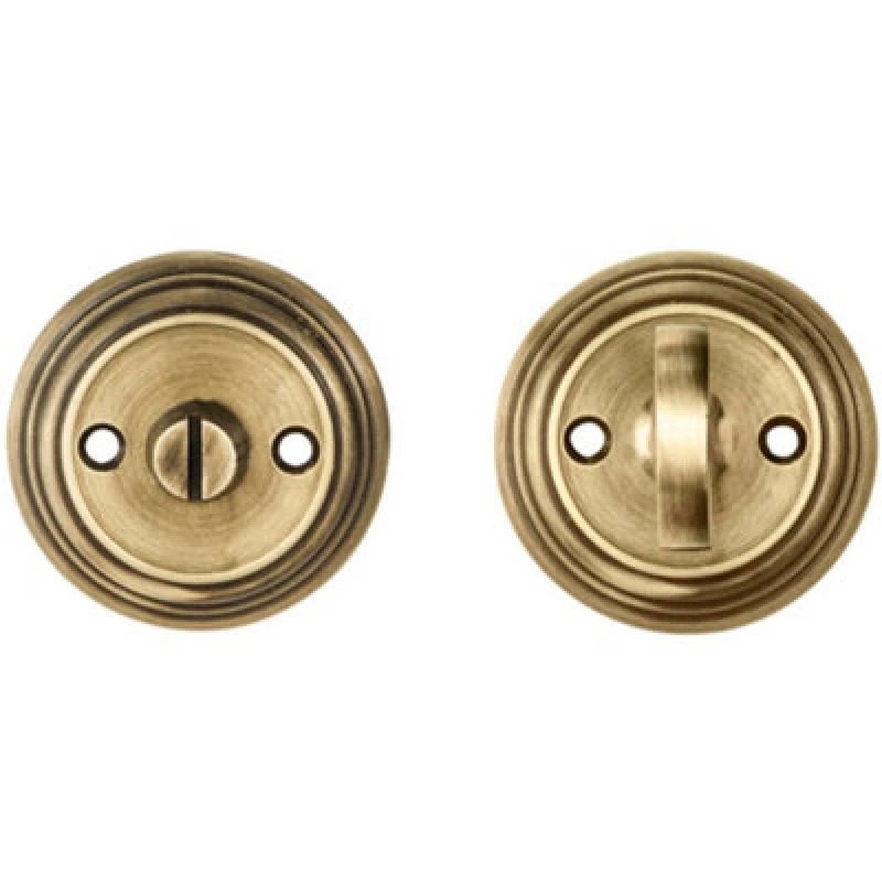 Image of Loops Bathroom Thumbturn And Release Handle Reeded Design 55mm Dia Antique Bronze Multi unisex