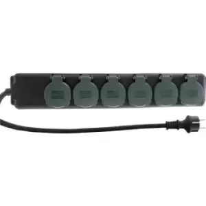 Image of REV 0512469555 Power strip 6x Black, Green PG connector