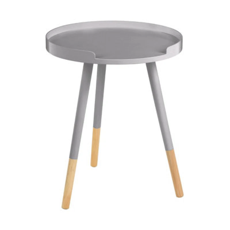 Image of Premier Housewares Interiors by Premier Round Side Table, Wooden Side Table, Natural Wood Side Table, Wood Side Table Grey