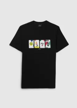 Image of Paul Smith Mens Reg Fit T-Shirt Ps Tarot In Black
