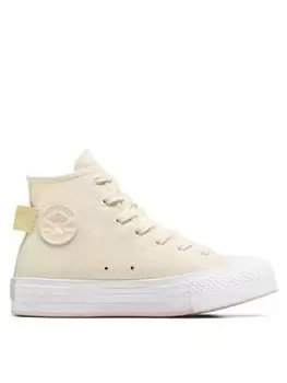 Image of Converse Older Girls Chuck Taylor All Star Eva Lift, Cream, Size 5 Older