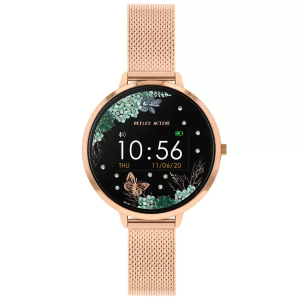 Image of Reflex Active Series 3 Smartwatch With Colour Screen Crown Navigation And Up To 7 Day Battery Life - Round Polished Rose Gold Case With Rose Gold Sta