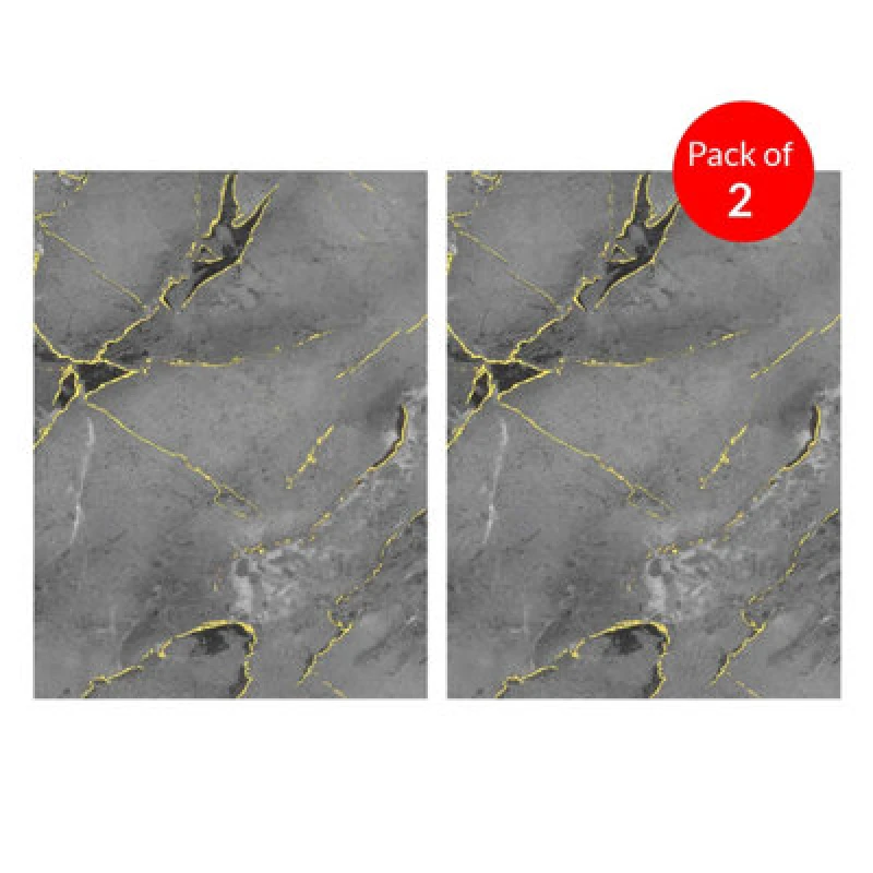 Image of Ener-J High-Gloss Pet Charcoal Panel With Gilded Gray Marble Design Size:1220 X 2440 X 8mm (Pack Of 2)