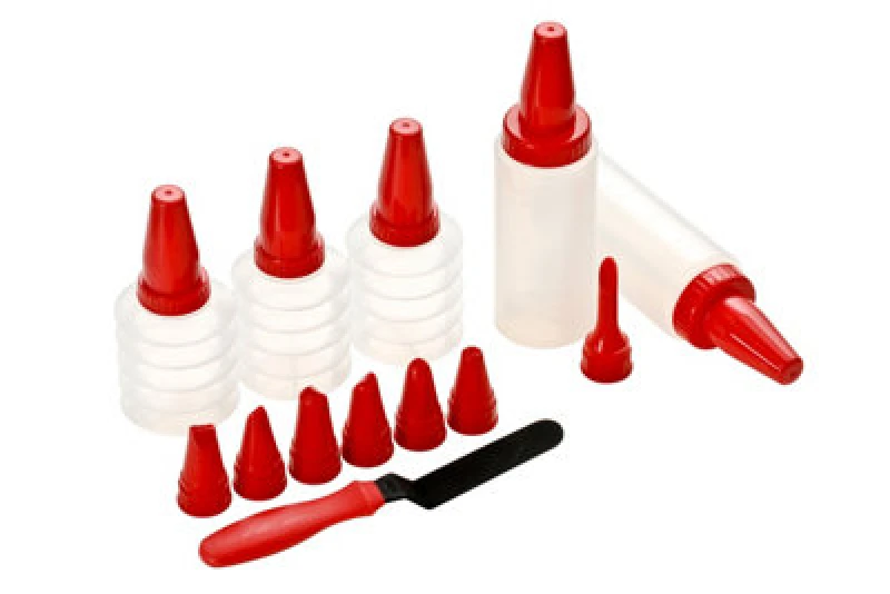 Image of Premier Housewares Hallie 8 Plastic Decorating Nozzles Decorating Set Red