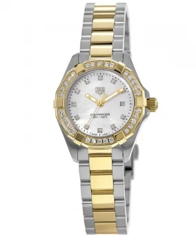 Image of Tag Heuer Aquaracer Lady 300M 27MM Yellow Gold & Steel Diamond Womens Watch WBD1423.BB0321 WBD1423.BB0321