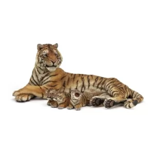 Image of PAPO Wild Animal Kingdom Lying Tigress Nursing Toy Figure, Three Years or Above, Multi-colour (50156)