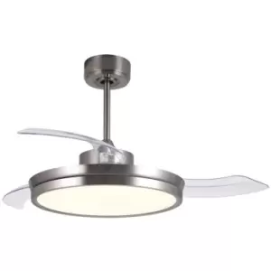 Image of Cristal Record Areca DC LED Ceiling fan 48W CCT Nickel