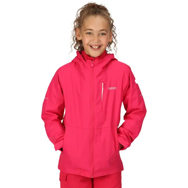 Image of Regatta Boys & Girls Junior Calderdale II Waterproof Coat 11-12 Years - Chest 75-79cm Pink Potion RKW260-D4D-11