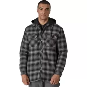Image of Dickies Mens Fleece Hooded Flannel Jacket M - Chest 38-40'