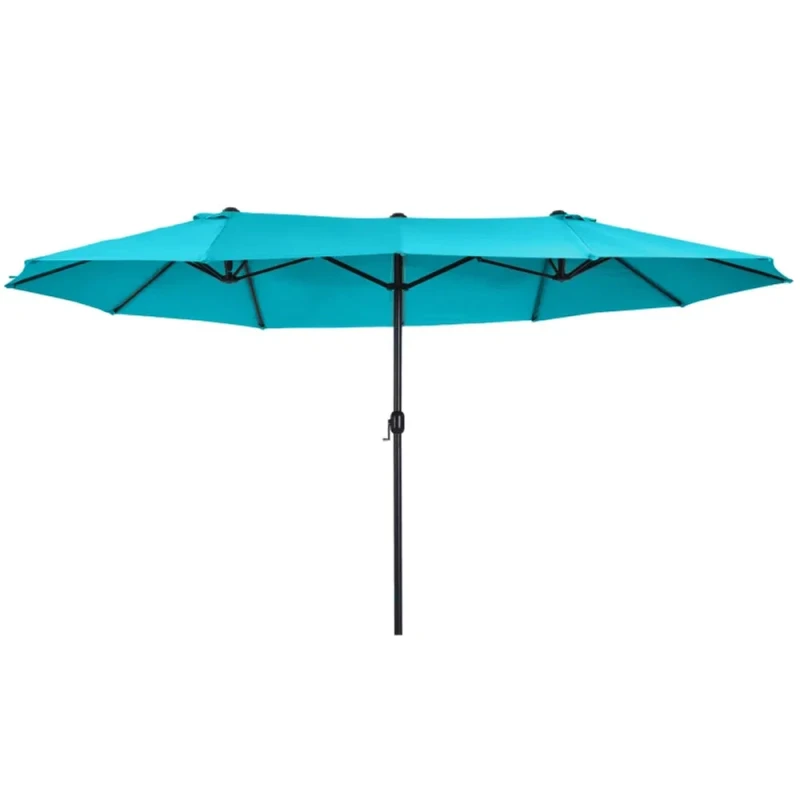 Image of Outsunny High-Quality 4.6M Patio Umbrella - Sun Shade Canopy in Blue - Outsunny