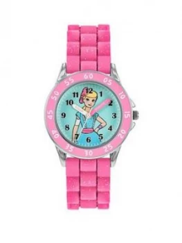 Image of Disney Toy Story Little Bo Peep Time Teacher Dial Pink Silicone Strap Kids Watch