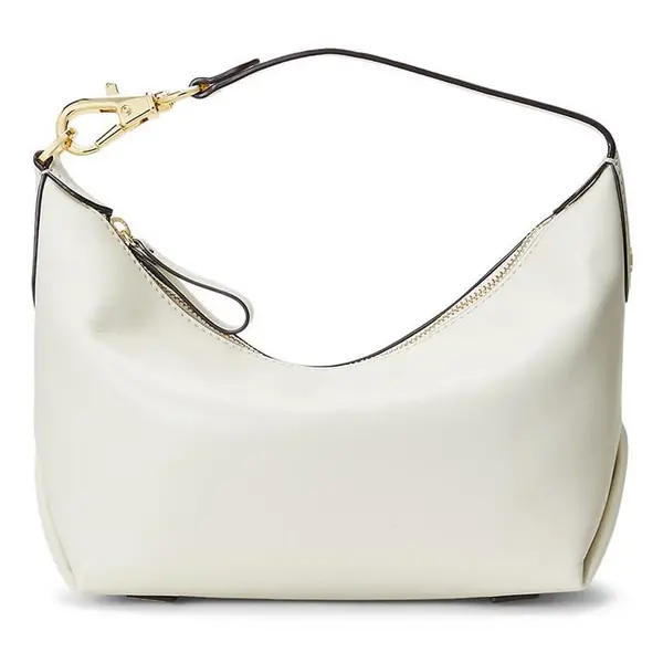 Image of Lauren by Ralph Lauren Kasie Small Leather Shoulder Bag - Cream One Size