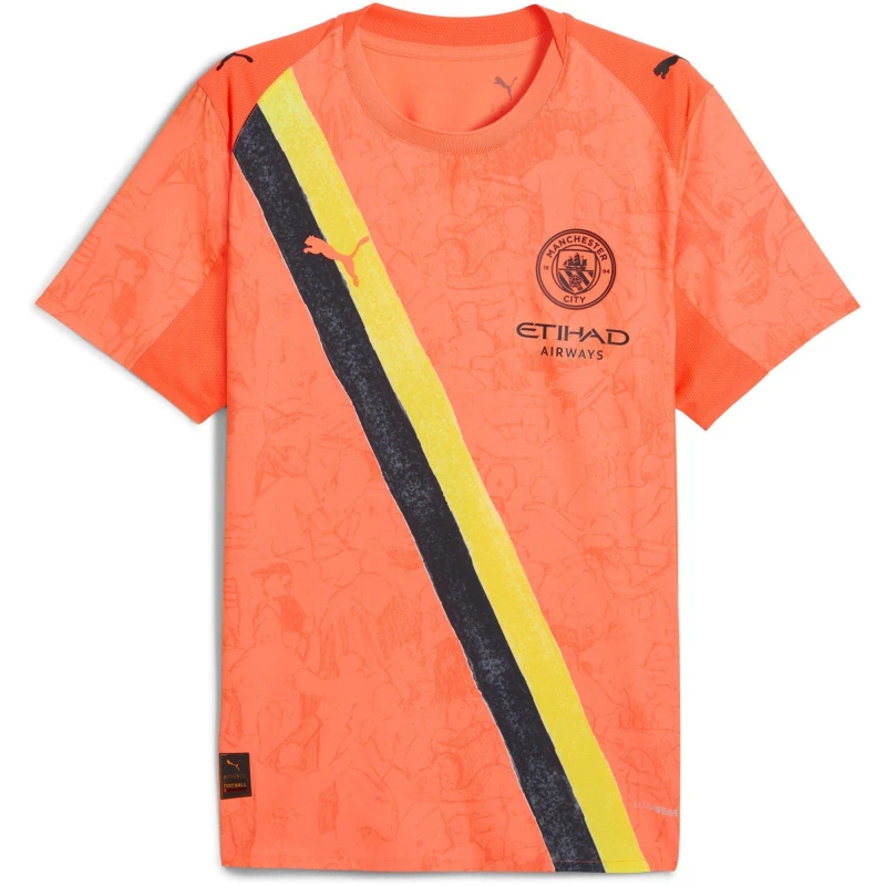Image of Puma x KidsSuper Manchester City Authentic Away Shirt 2025 2026 Mens Neon Sun male M