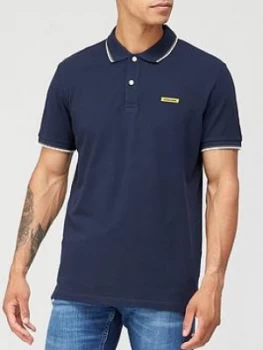Image of Jack & Jones London Rubber Logo Polo Shirt - Navy