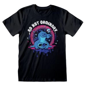 Image of Disney - Lilo & Stitch Not Ordinary Unisex Medium T-Shirt - Black
