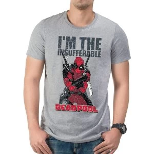 Image of Deadpool - Im The Insufferable Mens Small T-Shirt - Grey