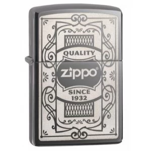 Image of Zippo Quiality Logo Classic Black Ice