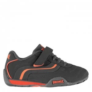 Image of Lonsdale Camden Childrens Trainers - Charcoal/Orange