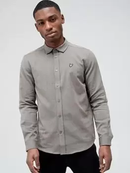 Image of Lyle & Scott End On End Shirt - Khaki, Khaki/Black, Size S, Men