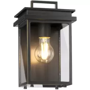 Image of Elstead Glenview Outdoor 1 Light Wall Lantern, Antique Bronze, IP44, E27