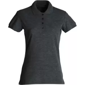 Image of Clique Womens/Ladies Melange Polo Shirt (L) (Anthracite)