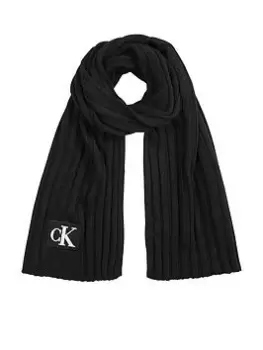 Image of Calvin Klein Jeans Kids Monogram Rib Scarf - Black