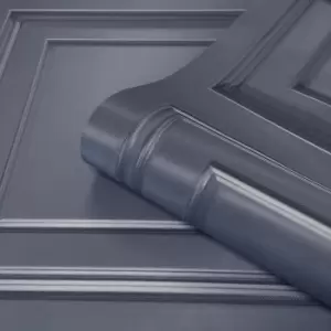 Image of Belgravia Decor Amara Panel Wallpaper - Dark Blue