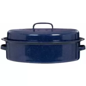 Image of Premier Housewares - Oval Self Blue Enamel Basting Roaster