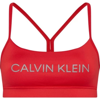 Image of Calvin Klein Performance Essential Logo Bra - Barbados Cherry