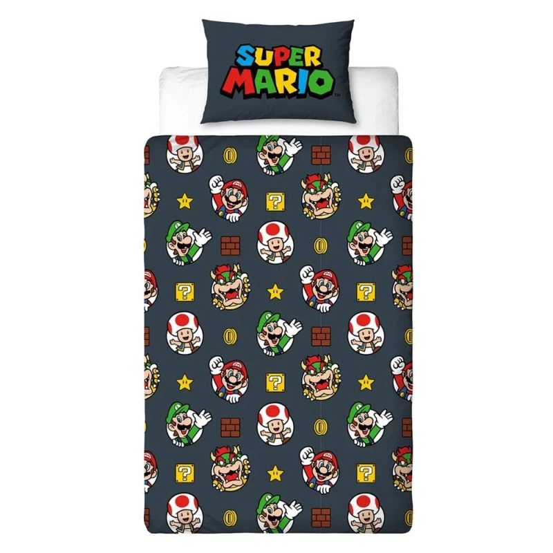 Image of Super Mario Single Duvet Cover Set Multicolor Unisex Single