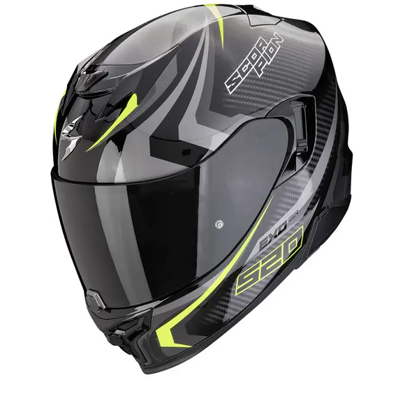 Image of Scorpion EXO-520 Evo Air Terra Black Silver Neon Yellow Full Face Helmet S
