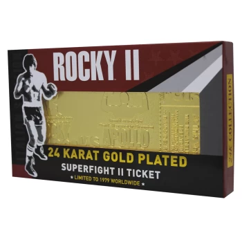 Image of Rocky - 24K Gold Plated Fight Ticket Rocky V Apollo Creed Re-Match