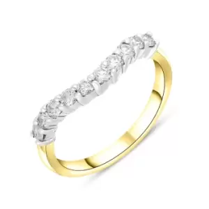 Image of 18ct Yellow Gold 0.43ct Diamond U Shape Half Eternity Ring