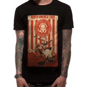 Image of Looney Tunes - Tour Poster Mens Small T-Shirt - Black