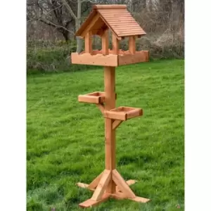 Image of Riverside Woodcraft Triple Bird Feeding Table