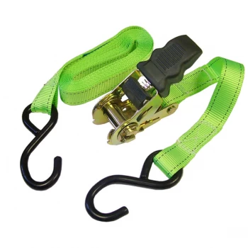 Image of Faithfull FAITDRAT51SH Ratchet Tie-Downs S-Hook 5m x 25mm - 2 Piece