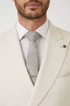 Image of Champagne Textured Tie With Tie Clip