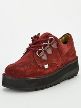 Image of Kickers Kick Lo Creepy Wedge Shoes - Burgundy
