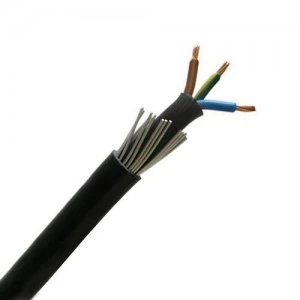 Image of Zexum 4mm 3 Core 42A Brown Blue Green Yellow Irish 6943X Steel Wire Armoured SWA Outdoor Mains Power Cable - 1 Meter