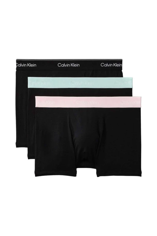 Image of Calvin Klein 3 Pack Relaxed Fit Trunks Black (Black/Green/Pink) M