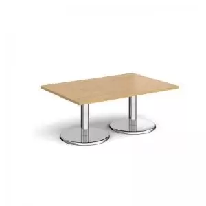 Image of Pisa rectangular coffee table with round chrome bases 1200mm x 800mm -
