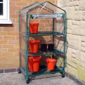 Image of Portable 132cm 3 Tier Garden Greenhouse with Wheels