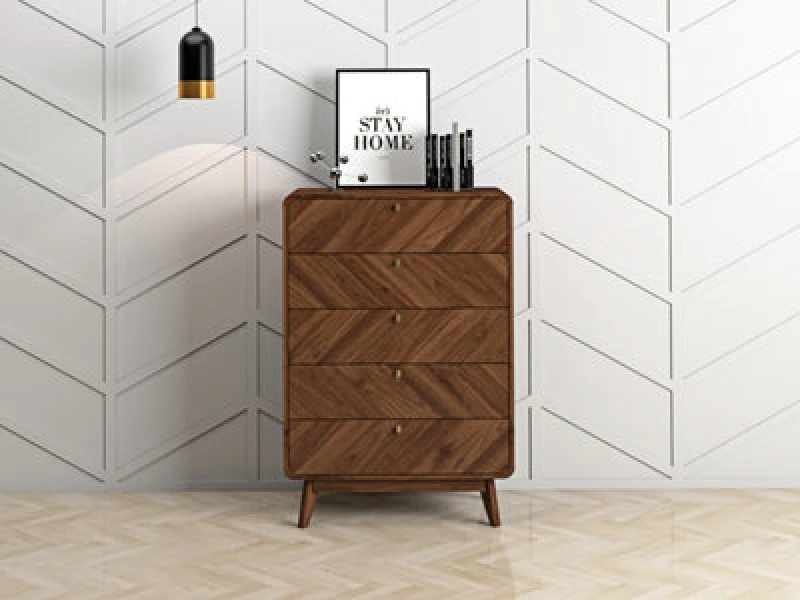 Image of Kudl LV44 5 Chest Of Drawers - Brown, Brown LV44COD4423